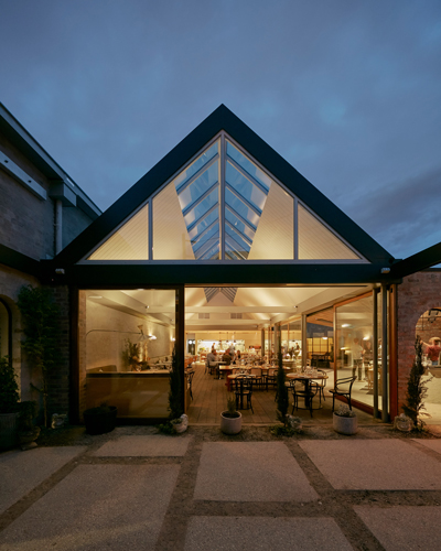 half acre restaurant addition pitched roof