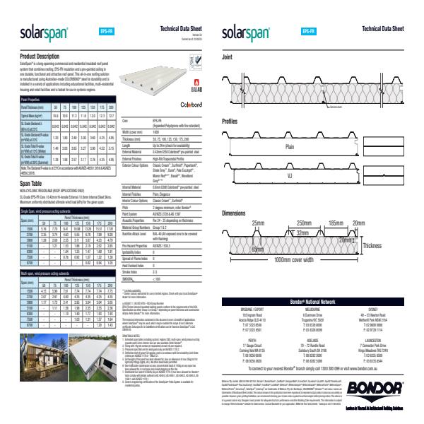SolarSpan Tech Data Sheet