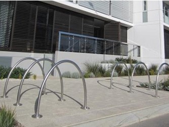 Bicycle parking racks and rails