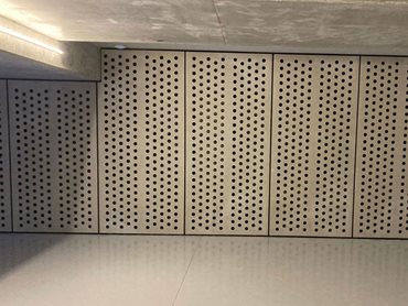 The panels were custom perforated and cut to size