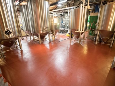 Detail of brewery with food grade flooring