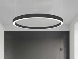 Large circular pendant light: Orbit