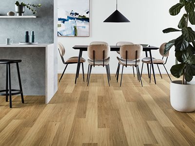 Commercial Hybrid Flooring Kitchen Interior Apollo Hardwood Blackbutt Elegant