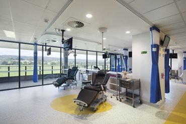 Oncology ward with valley views