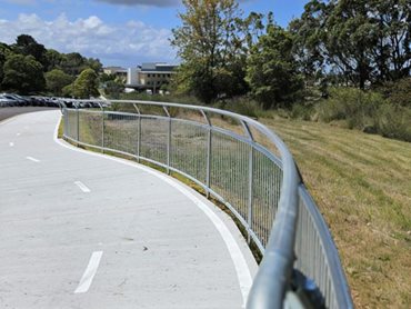 Bikesafe barriers meet the safety and compliance needs of public access areas, with curved sections to flow with cycleways