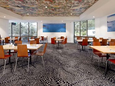 The coastally inspired pattern complements the venue’s coastal location