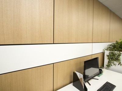 Atkar Au.diMicro Micro-Perforated Timber Acoustic Panel Timber And White
