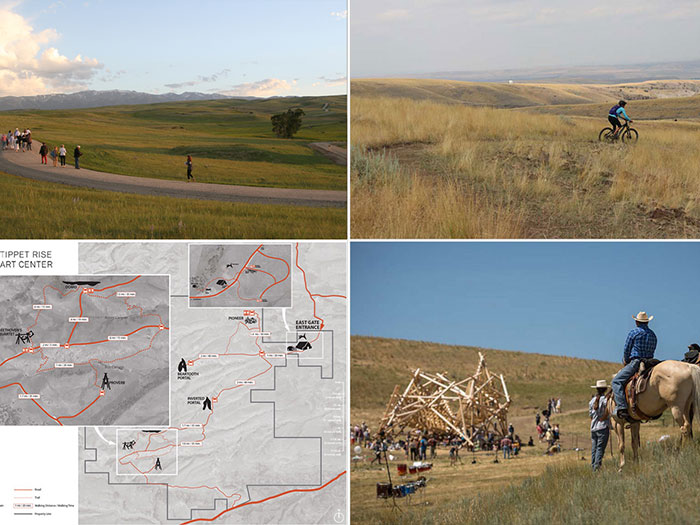 Collage of Tippet Rise Art Center with map