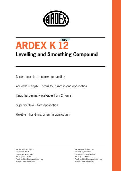 ARDDEX K 12 New Levelling and Smoothing Compound