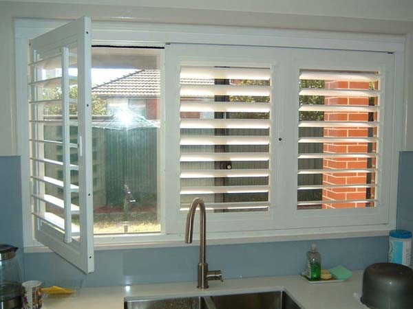 ATDC&rsquo;s Security365 lockable plantation shutters in a kitchen application
