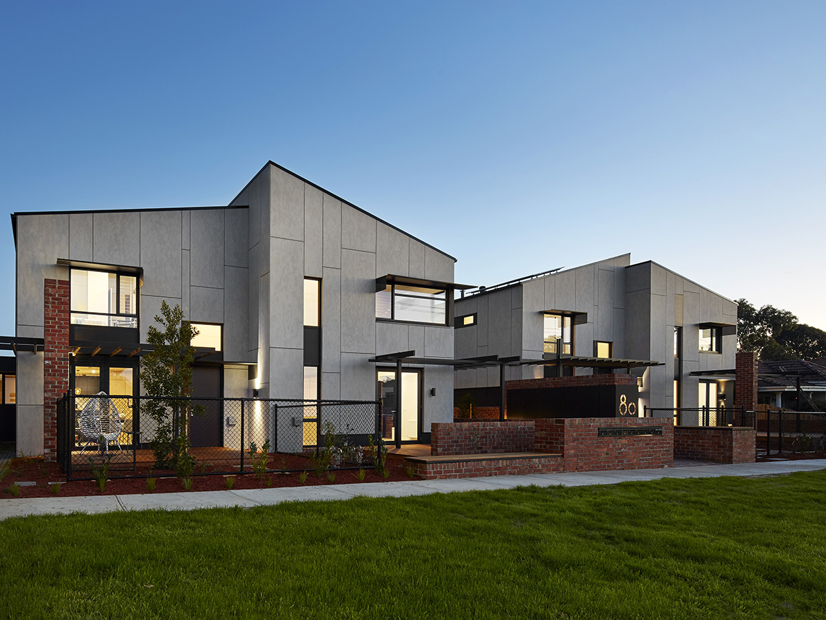 Clyde Mews consists of 8 dwellings including 6 double storey, family centric, townhouses and 2 units, ranging in size from one to three bedrooms. Image: Supplied
