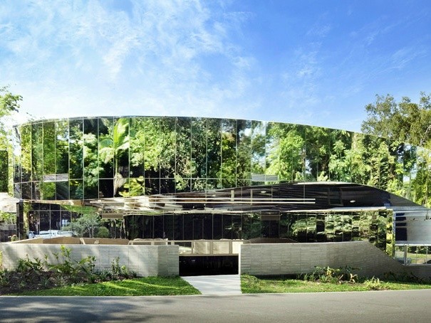 The Cairns Botanic Gardens Visitor Centre reflects nature at all angles. Image: Charles Wright Architects, photography by Patrick Bingham Hall
