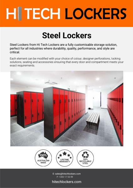 Steel Locker Brochure and Spec Hi Tech Lockers 2023