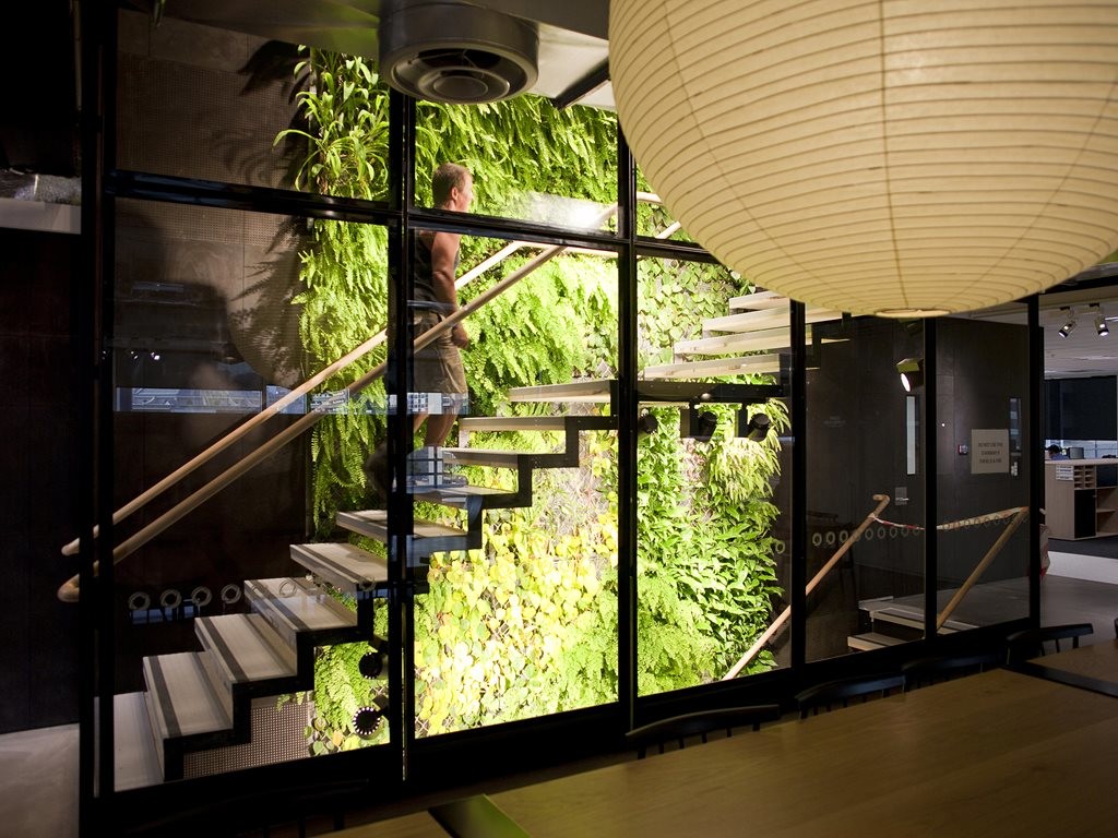 The Origin Head Office in Melbourne boasts the tallest green wall in the country, spanning 22 floors
