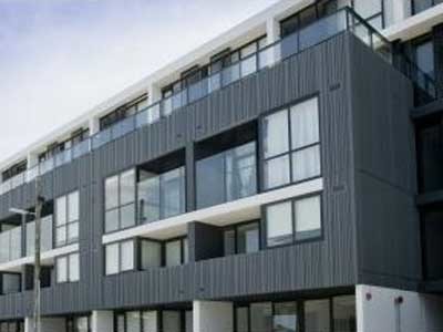 Axiom’s AxiLume slatted louvre system was selected for the Precinct Apartments project