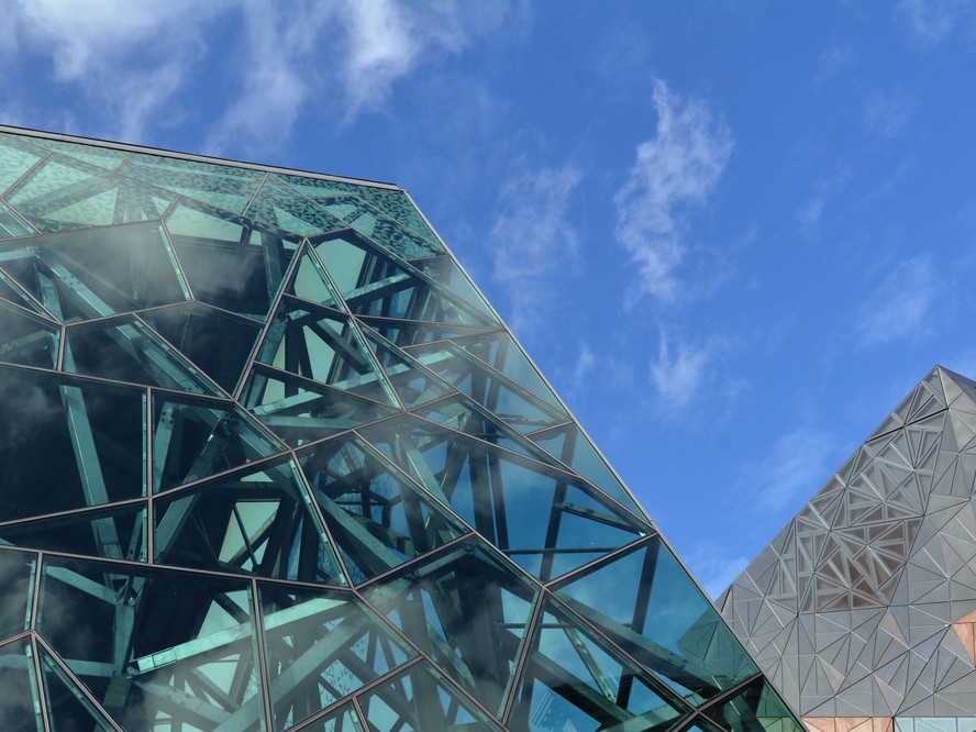 The impressive computer aided design of the atrium at Melbourne&rsquo;s Federation Square.&nbsp;Shutterstock/ChameleonsEye

