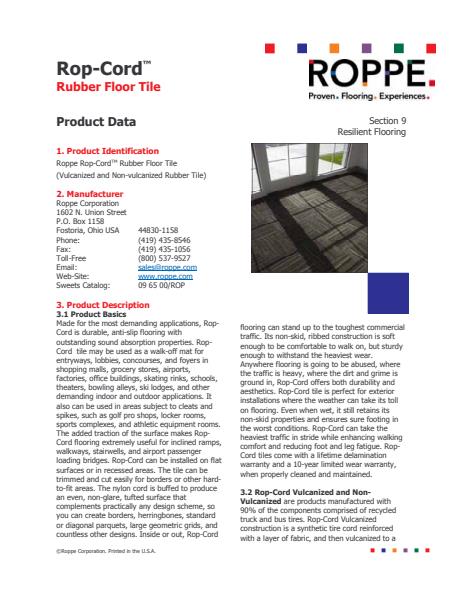 Rop-Cord Rubber Floor Tiles
