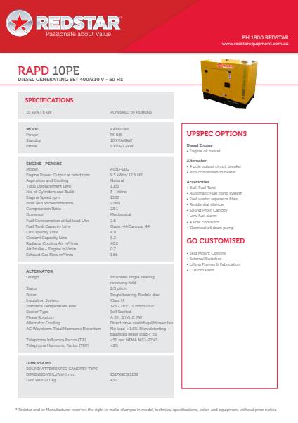 RAPD 10PE Diesel Generating Set