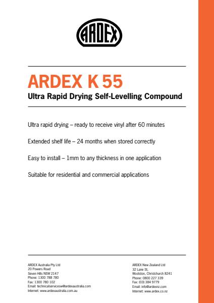 ARDEX K 55 Rapid Drying Levelling & Smoothing Compound