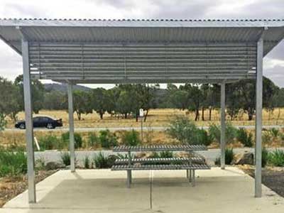 Furphy Provincial Shelter and Steel Slatted Council Picnic Setting
