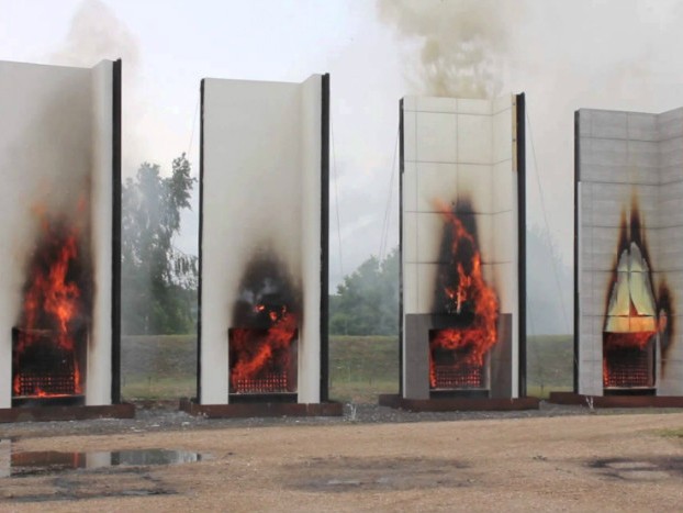 Fire cladding testing. Image: Sourceable
