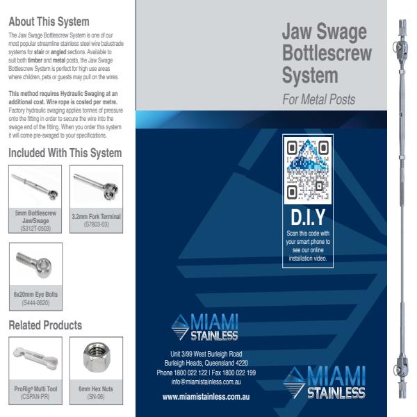 Jaw Swage bottlescrew flip toggle system metal brochure