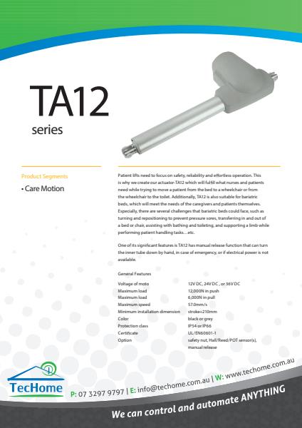 TEC FactSheet Actuators TA12
