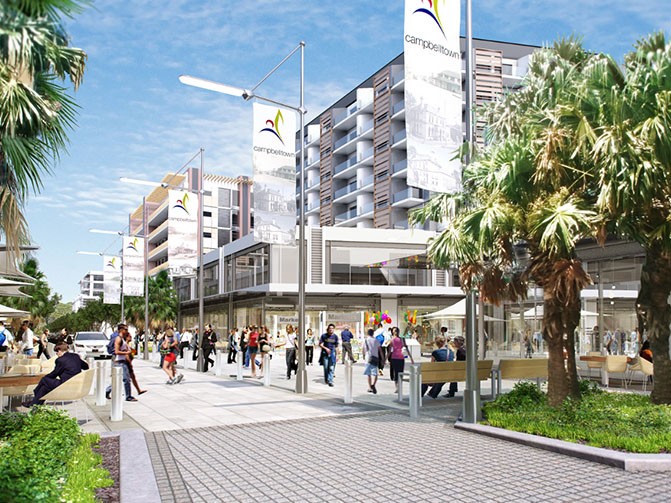 NSW says it is planning to better connect homes, jobs and open space close to the seven train stations between Glenfield and Macarthur in south-west Sydney in order to provide more opportunities for people to live close to work. Image: Supplied
