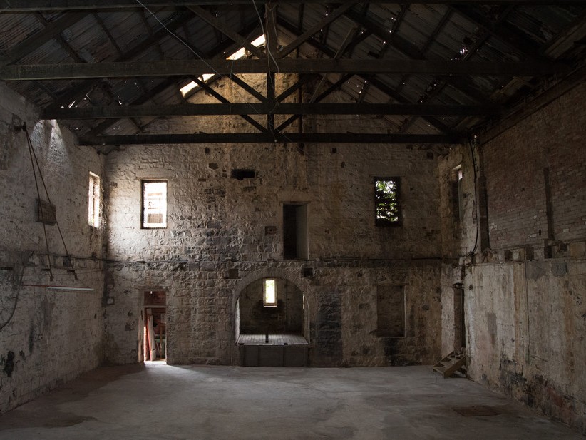 Interior of the &lsquo;Great Hall&rsquo; at the old Fyansford Paper Mills.&nbsp;Photography by Donna Squire
