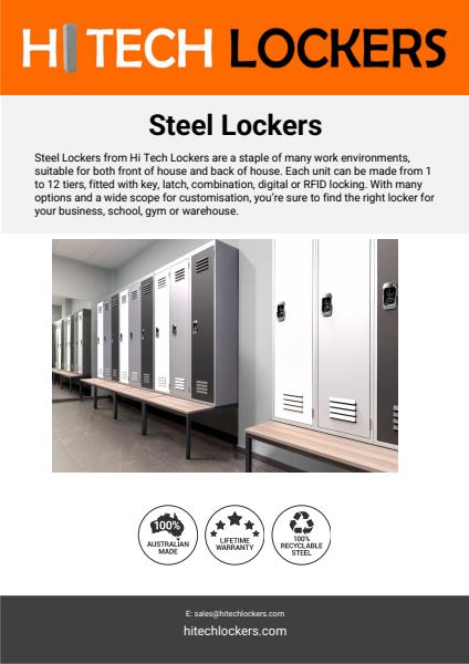 Standard Steel Lockers Spec Sheet