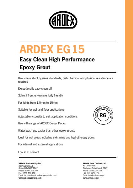 ARDEX EG 15 Easy Clean High Performance Epoxy Grout