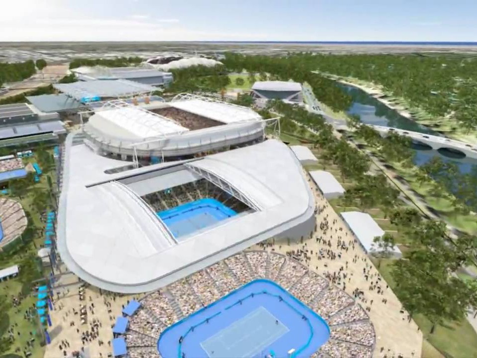 Stage one of the Melbourne Park redevelopment included a refurbishment of Rod Laver Arena by Cox Architecture. Image: YouTube

