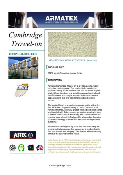 Cambridge Technical Bulletin