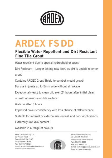 ARDEX FS-DD Non-sanded cement-based, wall and floor grouting compound 