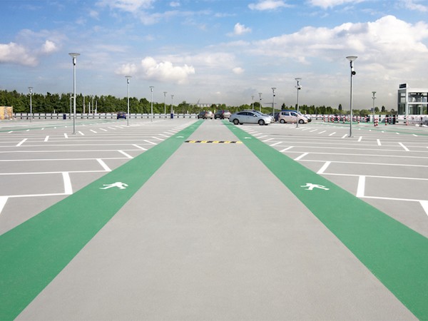 Polyurethane Methacrylate came about due to some of the limitations of epoxies and urethane, specifically insufficient elastomeric or stretchy properties and their ability to be applied in varying temperature ranges. These benefits make them perfect for carparks. Image: Equus