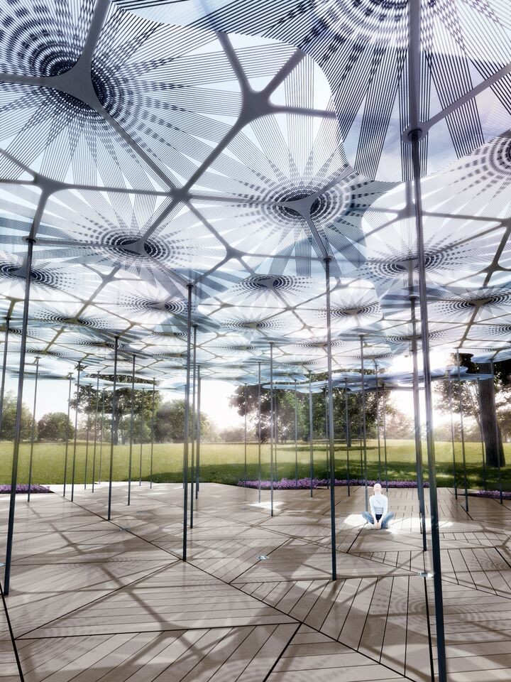 MPavilion 2015 will see the return of MTalks, MMeets, MMusic, films and gatherings exploring architecture, landscape and design. Render by AL_A