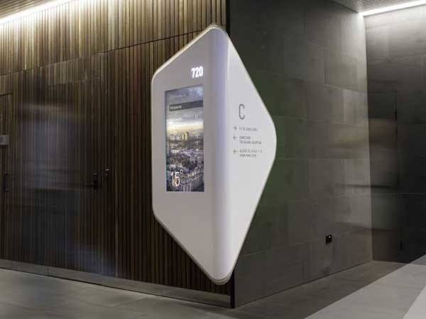 Adherettes produced a digital wayfinding solution for Medibank’s Melbourne headquarters using Corian