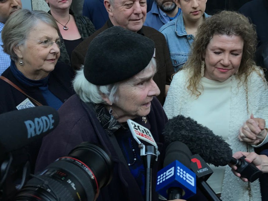 Maya Demetriou, 90, pictured after the court ruling that the minister did not properly consider a heritage listing recommendation, will be the last tenant left in the Sirius building. Photography by Perry Duffin&nbsp;
