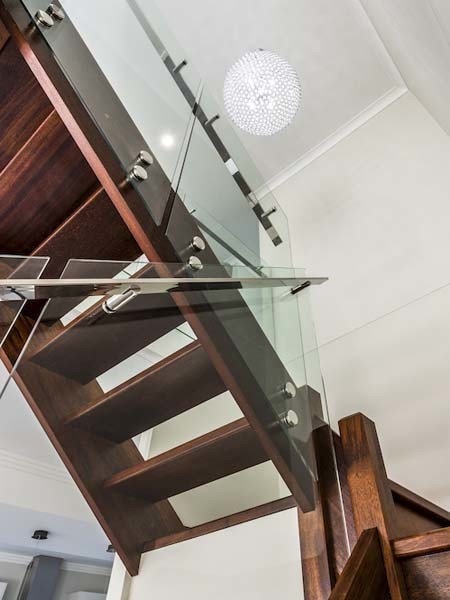 Glass and stainless steel staircase
