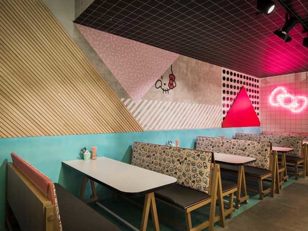 Feature Wall Created At Hello Kitty Diner In Sydney With