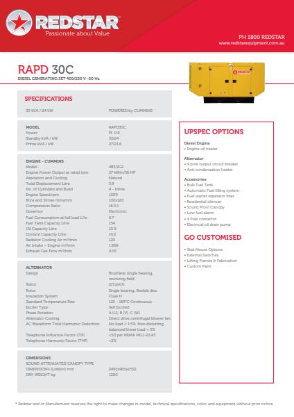 RAPD 30C Diesel Generating Set