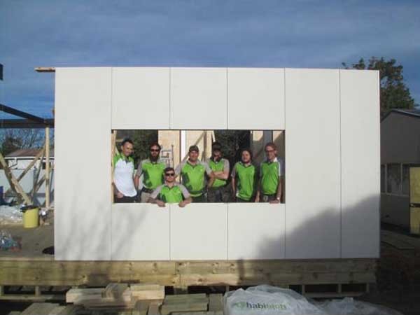Habitech&rsquo;s wall panels being installed at LiteGreen&rsquo;s &lsquo;Concept House&rsquo; project in Christchurch
