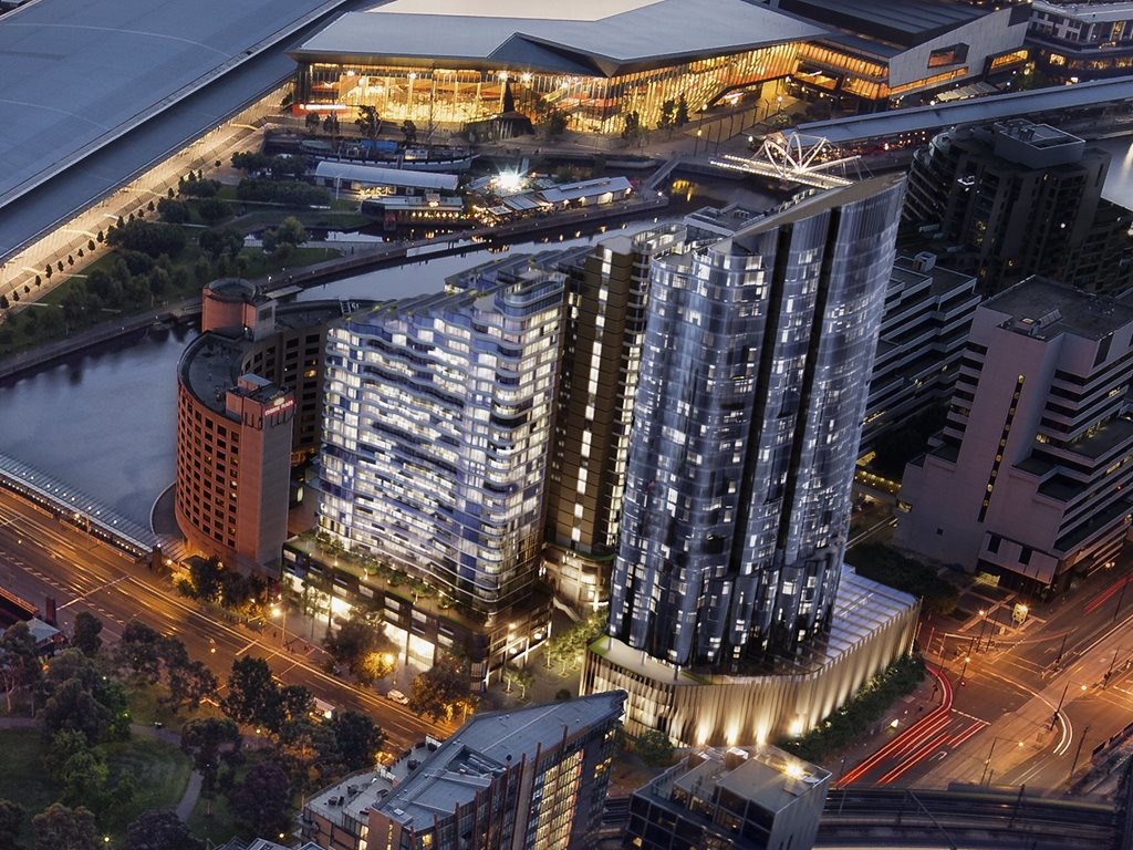 A trio of towers designed by Fender Katsalidis will bring luxury apartments, a five star hotel, destination dining, retail and public amenity to the former Convention Centre site on the corner of Melbourne&rsquo;s Flinders and Spencer Streets. Image: Supplied
