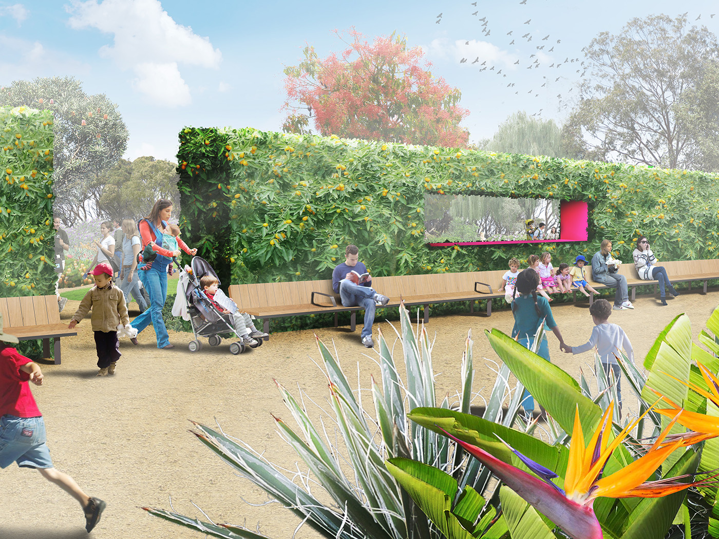 The 3.5-hectare garden is a contemporary, future-focused addition to Bendigo&rsquo;s historic botanic garden precinct that responds to the challenges of climate change in inspiring and immersive ways. Image: Supplied
