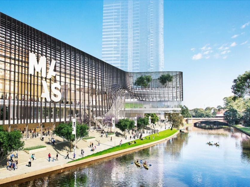 Indicative render of the new Powerhouse Museum and MAAS site in Parramatta. Image: NSW government
