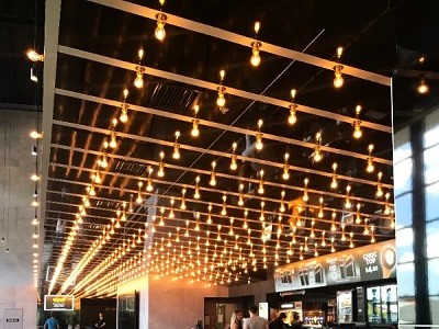 Reading Cinema with the Hollywood-styled illuminated black and gold ceiling
