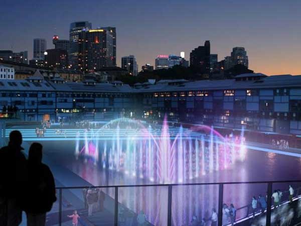 A proposed floating stage in the redevelopment of Walsh Bay Arts Precinct&nbsp;(Courtesy:&nbsp;Arts NSW)
