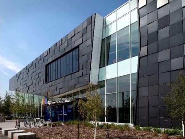 Dri-Design was used to create this unique textured facade at Edmonton Public Library in Alberta, Canada
