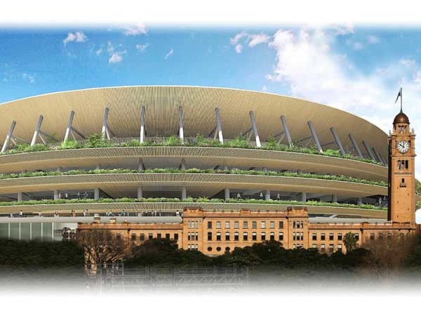 The proposed Tokyo National Stadium by Kengo Kuma
