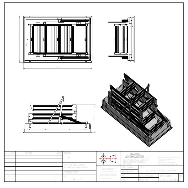 AM-BOSS GA Closed Standard Access Ladder 3 Elevation View